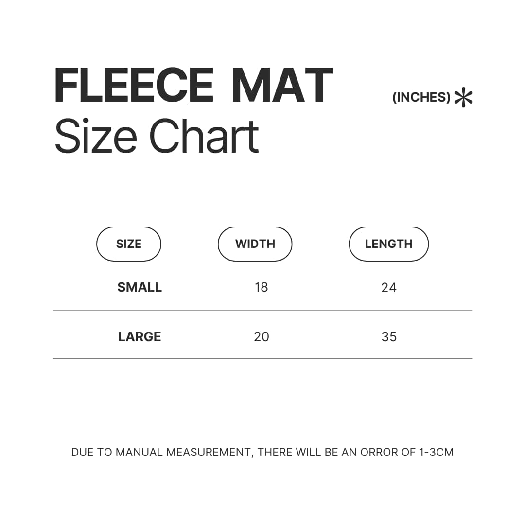 Fleece Mat Size Chart - Sailor Moon AU Store