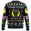 In The Name Of the Moon Sailor Moon Ugly Christmas Sweater BACK mockup - Sailor Moon AU Store