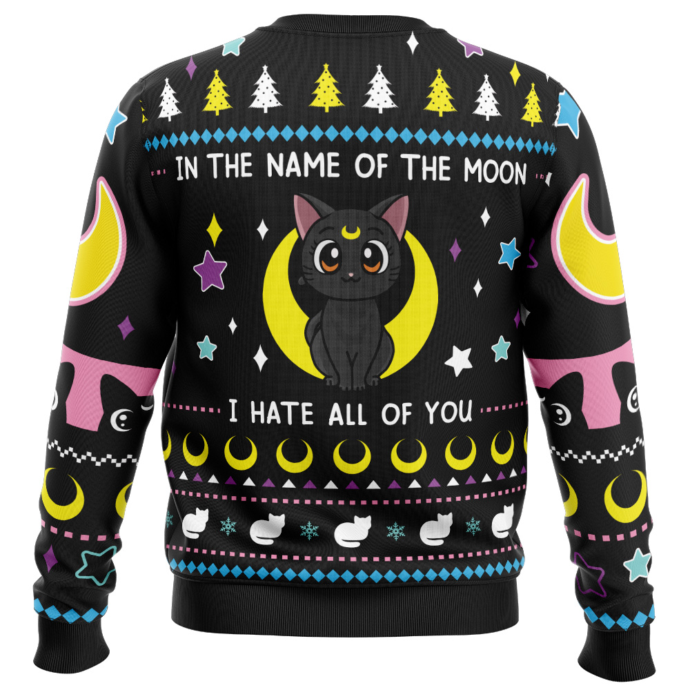 In The Name Of the Moon Sailor Moon Ugly Christmas Sweater - Image 2