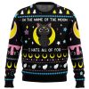 In The Name Of the Moon Sailor Moon Ugly Christmas Sweater FRONT mockup - Sailor Moon AU Store