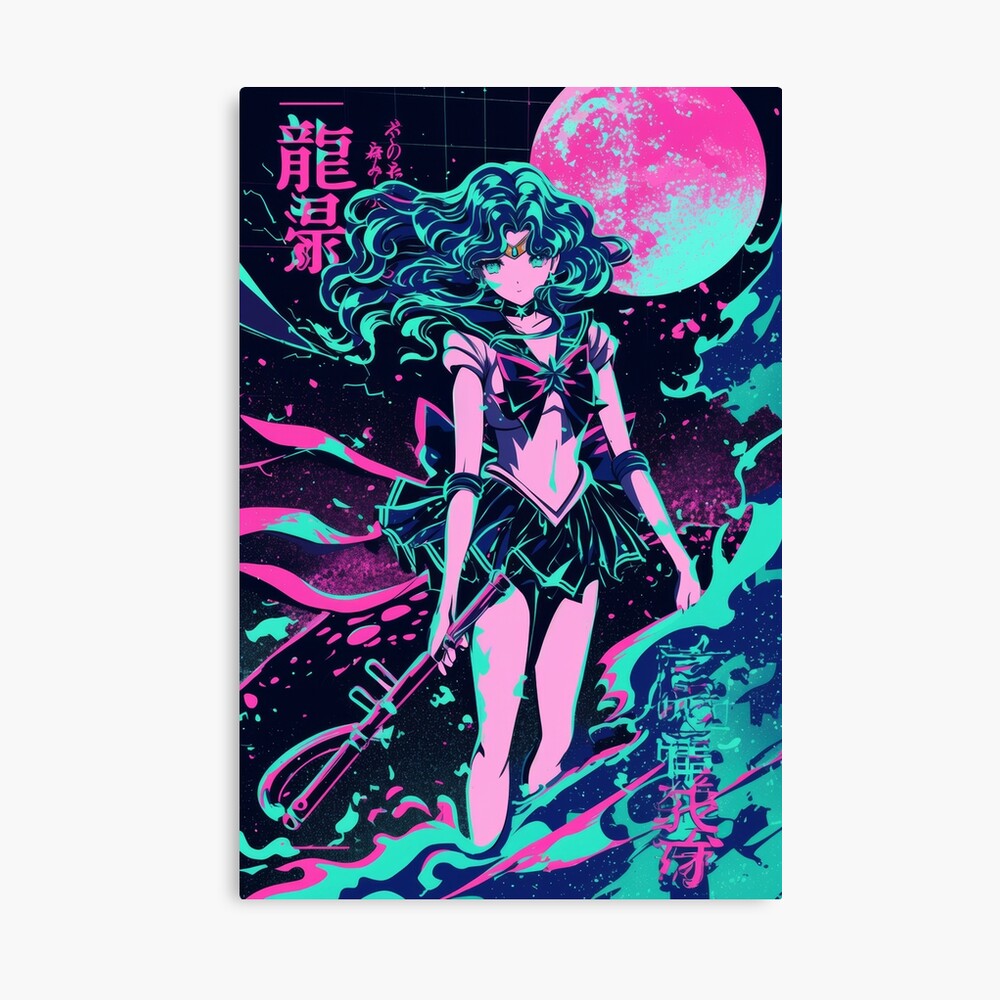 Sailor Neptune Neon City Night Poster