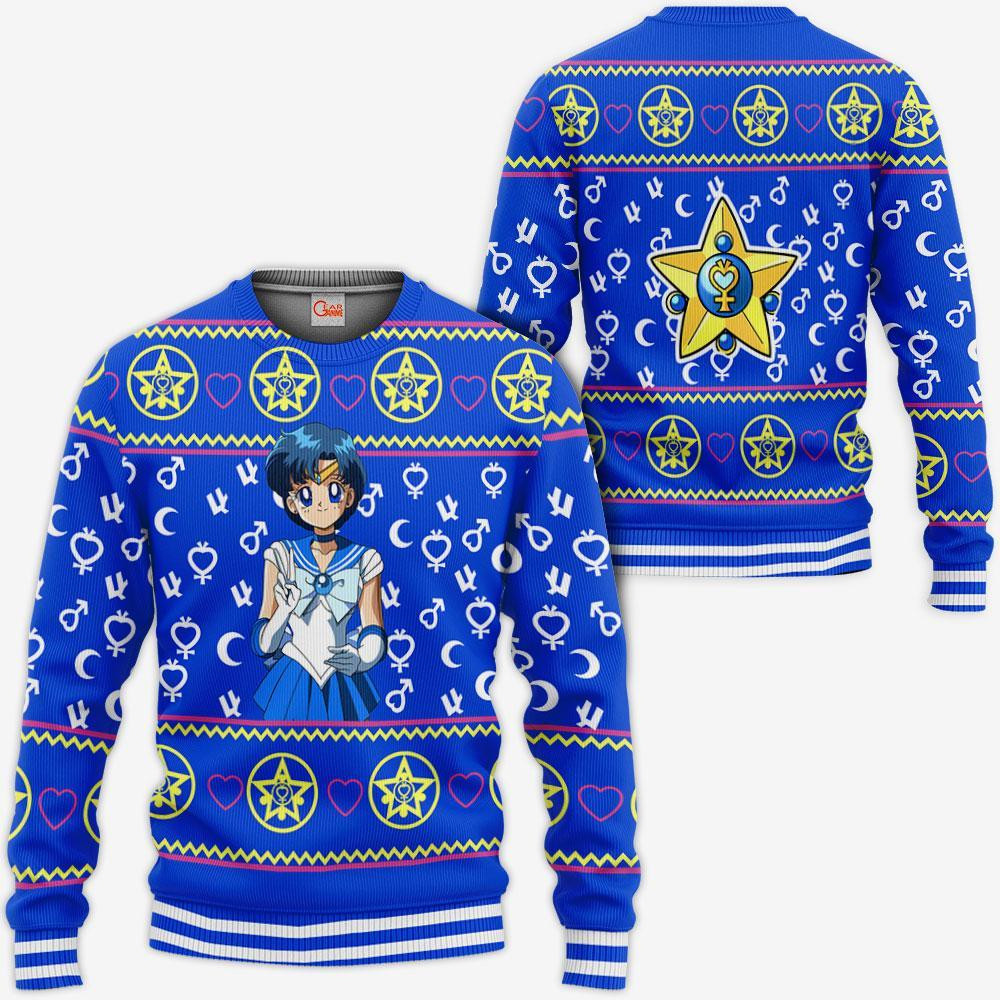 Sailor Mercury Ugly Christmas Sweater Sailor Moon