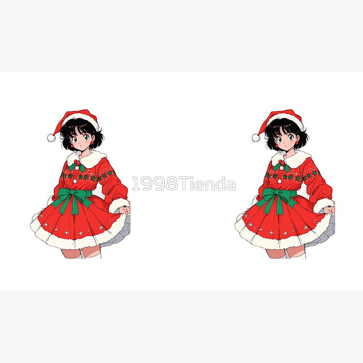Cute Girl In Christmas Outfit Retro Anime Mug - Image 2