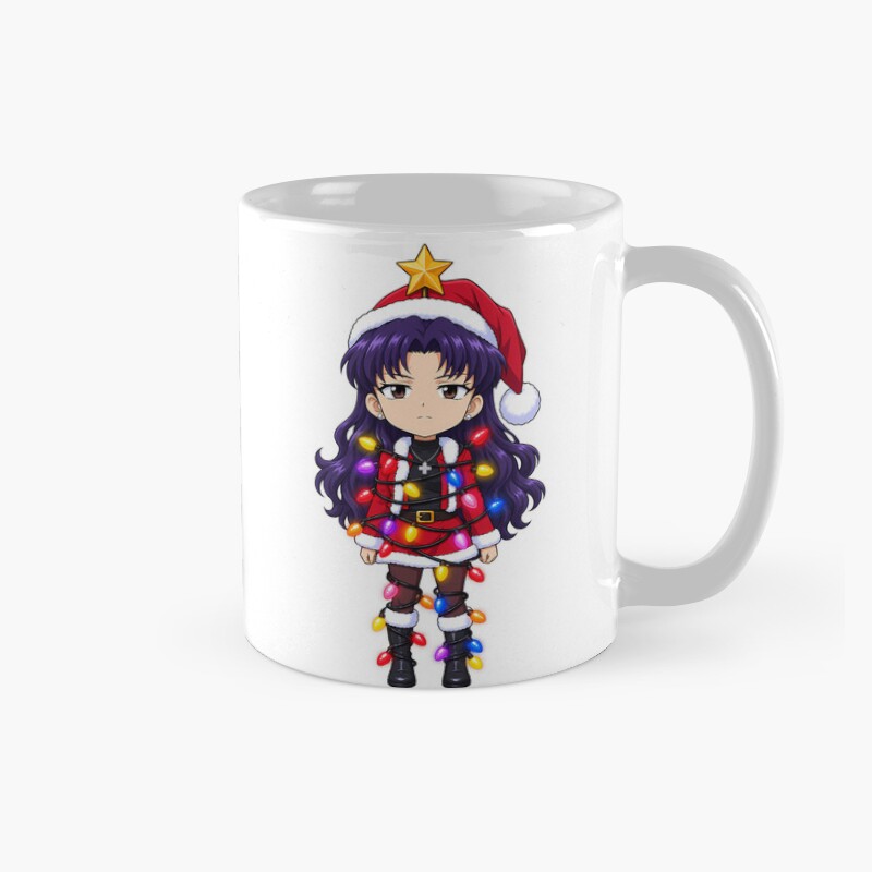 Misato Katsuragi Neon Genesis Evangelion Tangled Christmas Lights Mug